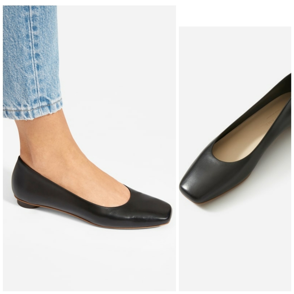 Everlane The 90's Soft Leather Square Toe Flats